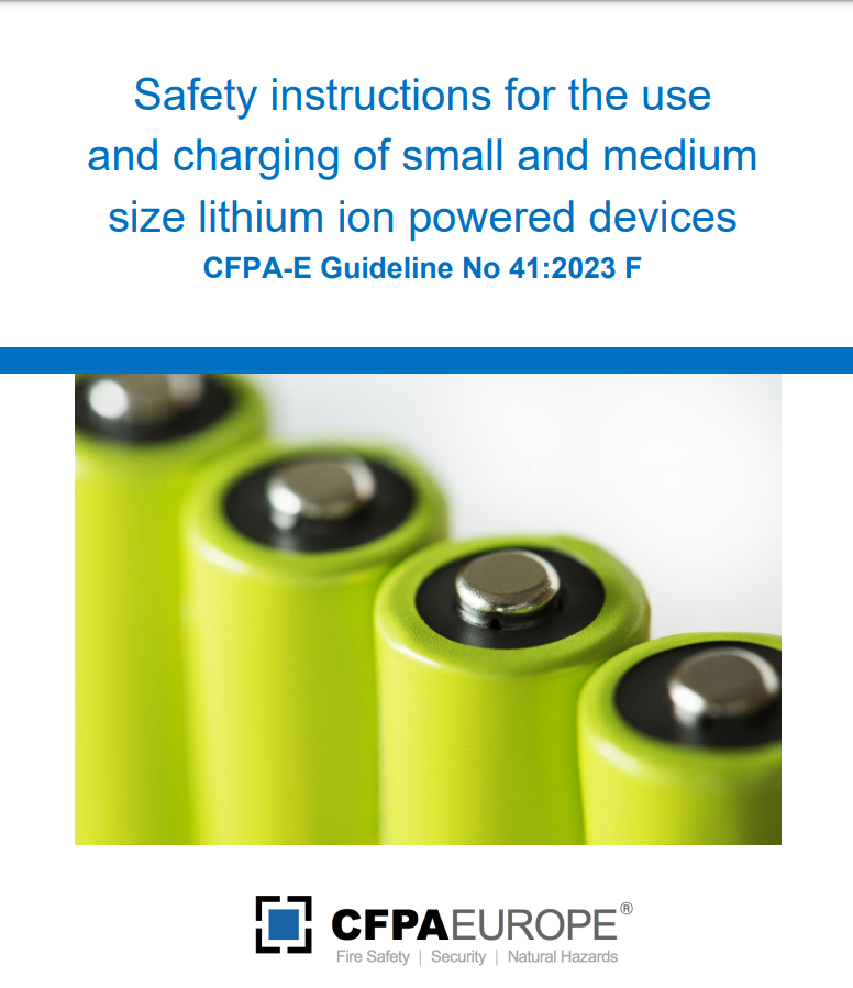 Safety instructions for the use and charging of small and medium size lithium ion powered devices