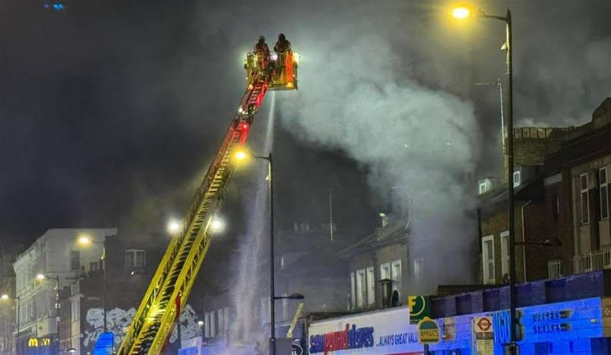 Five taken to hospital following takeaway fire